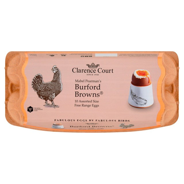 Clarence Court Burford Brown Mixed Size Free Range Eggs 10 pack - British product