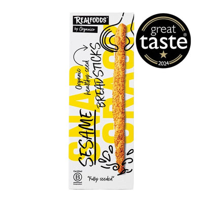 Realfoods Organic Sesame Italian Artisan Breadsticks 120g