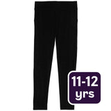 M&S Girls Cotton Rich Leggings in black, size 11-12 years, imported from the UK