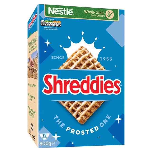 Nestle Shreddies Frosted Breakfast Cereal 600g (British brand)