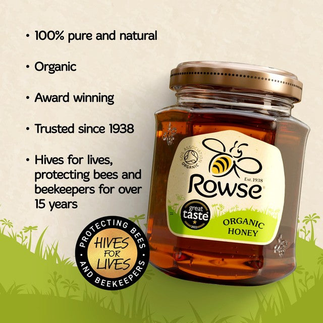 Rowse organic clear honey 340g, imported from the UK