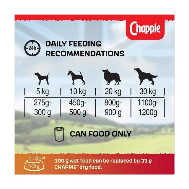 Chappie wet dog food mixed flavour pack 6 x 412g - British product
