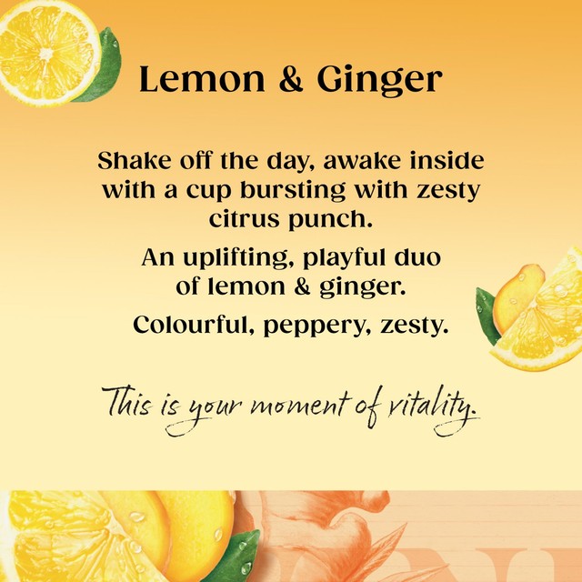 Twinings lemon and ginger herbal tea (British brand)