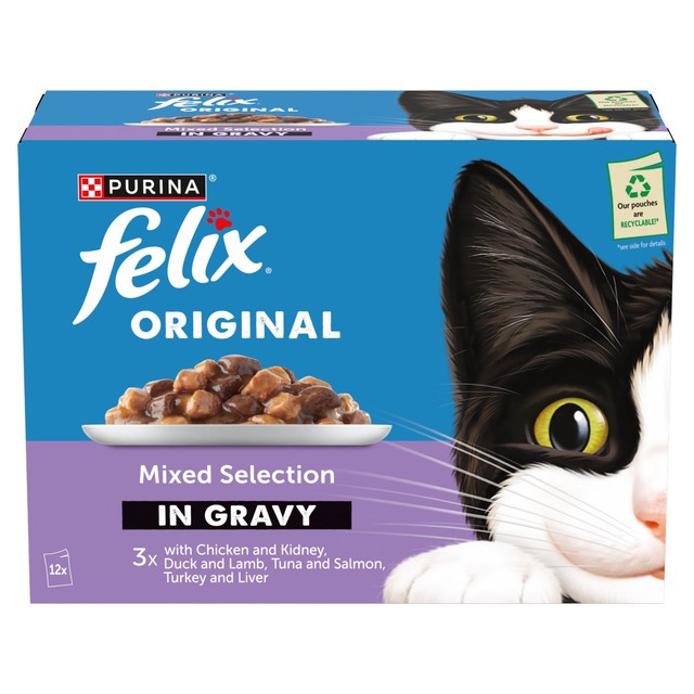 Felix wet cat food Original Mixed Selection in Gravy 12x85g - British product
