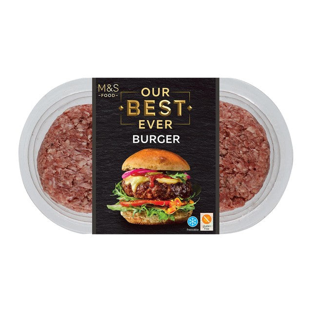 M&S beef burgers 340g, imported from the UK
