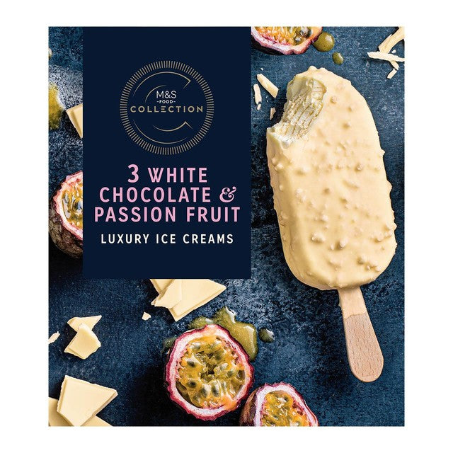 M&S White Chocolate & Passion Fruit Ice Cream 210g, imported from the UK