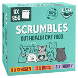 Scrumbles grain-free wet cat gravy pouches selection with chicken duck turkey 8 x 85g (British brand)