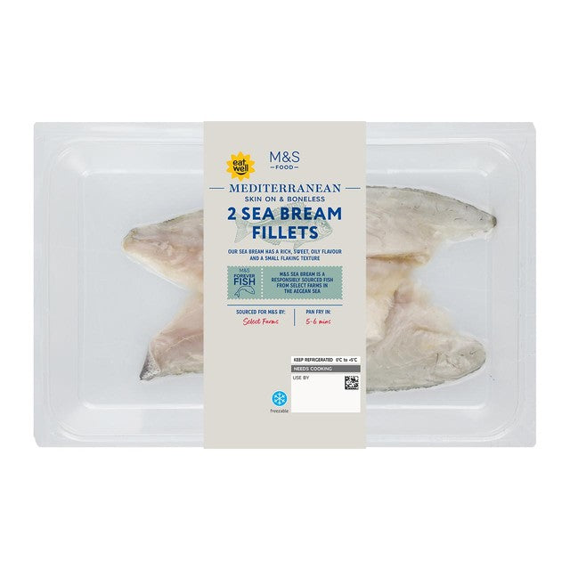 M&S Mediterranean Sea Bream Fillets 180g, imported from the UK