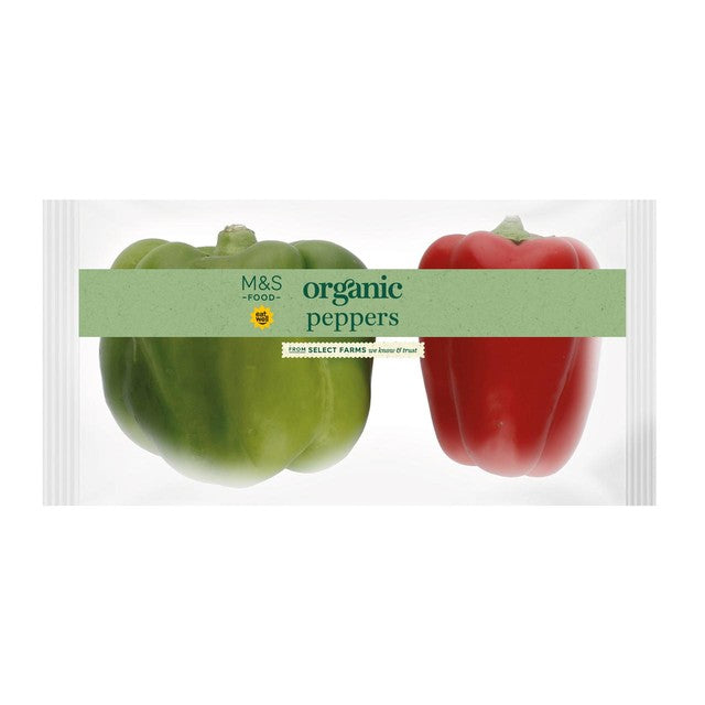 M&S organic peppers 2 pack, imported from the UK