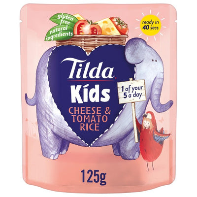 Tilda Kids Cheese & Tomato Rice Microwavable Rice Pouch 125g