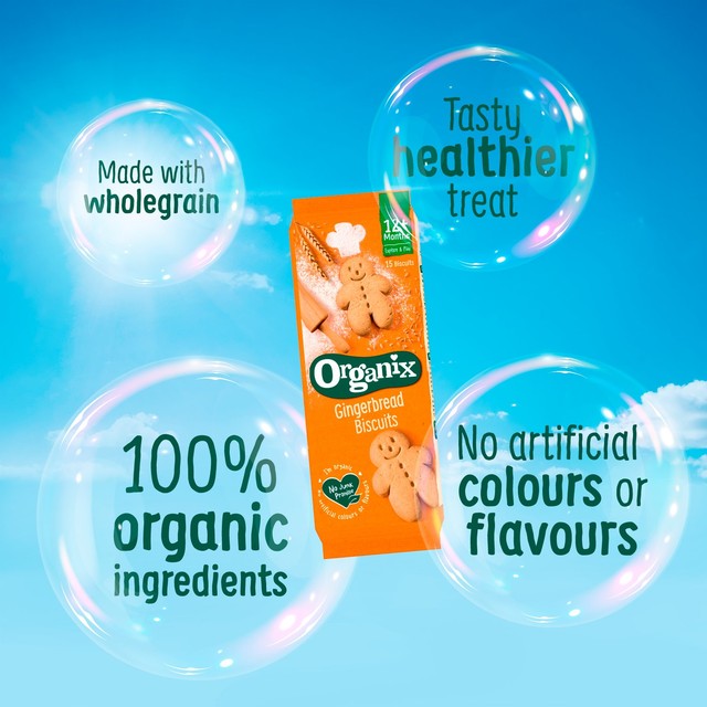 Organix gingerbread men biscuits 5x20g, imported from the UK