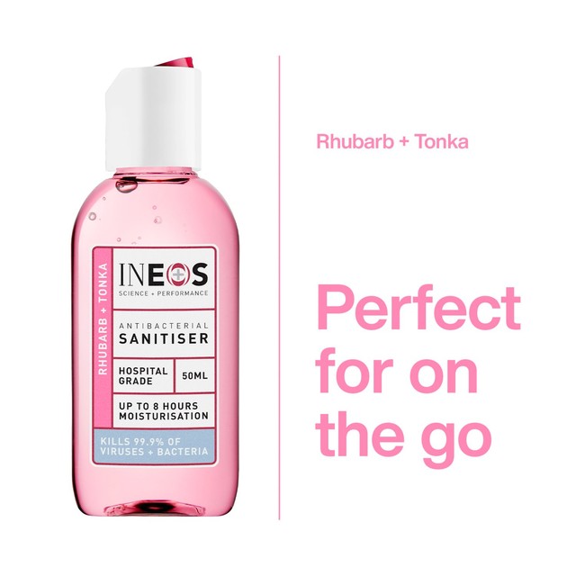 INEOS Hand Sanitiser Gel Rhubarb and Tonka 50ml, UK version