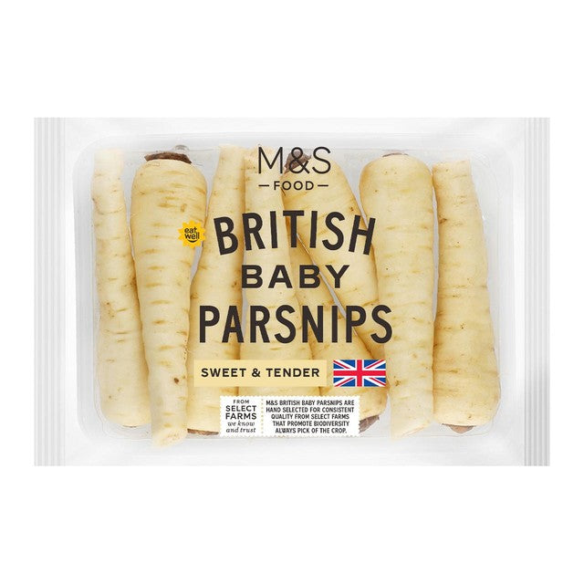 M&S baby parsnips 300g, imported from the UK