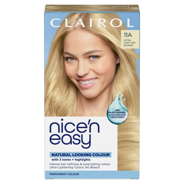 Clairol Nice'n Easy permanent hair dye in Ultra Light Ash Blonde - British product