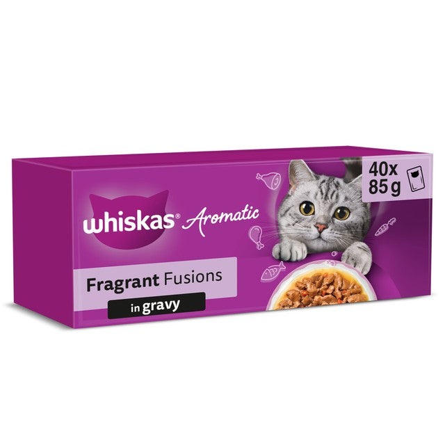 Whiskas Aromatic Fusion wet cat food pouches 40 x 85g (British brand)