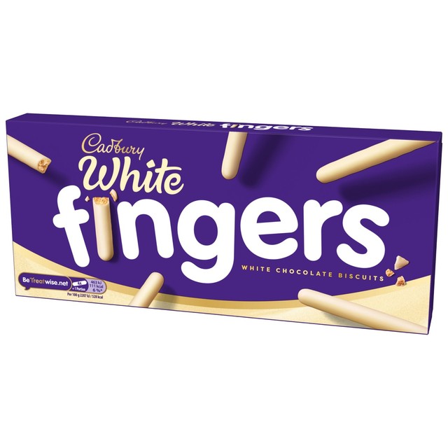Cadbury white chocolate biscuit fingers 114g - British product