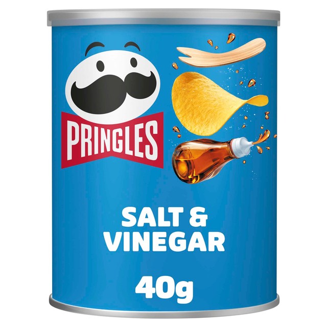 Pringles salt and vinegar crisps 40g can, imported from the UK