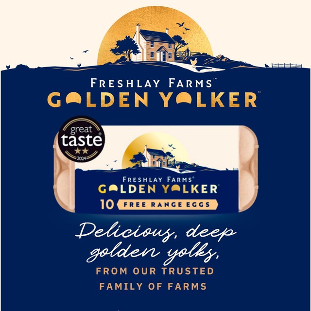 Happy Eggs Golden Yolker free range eggs 10 per pack - British product