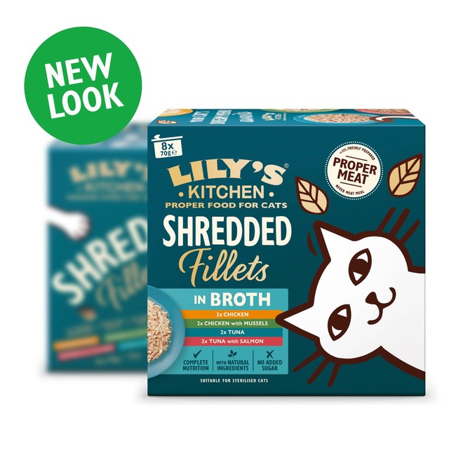 Lily's Kitchen shredded fillets cat food variety pack 8x70g, UK version