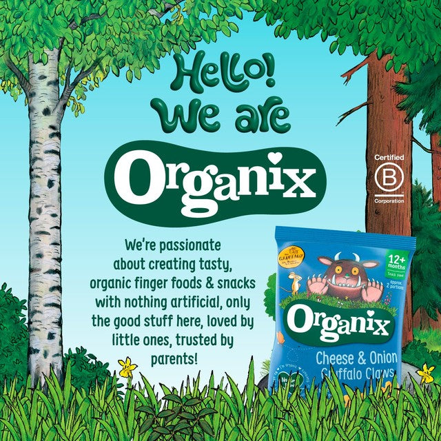 Organix BBQ Gruffalo Claws toddler snacks 4x15g, imported from the UK