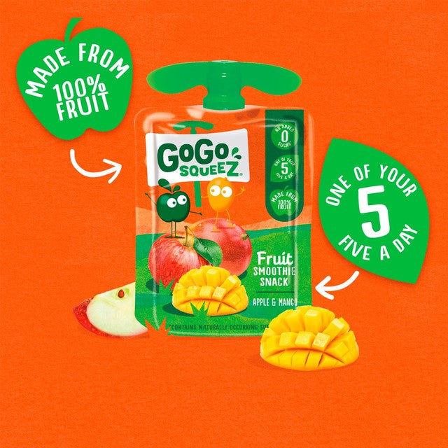 GoGo squeeZ apple and mango fruit smoothie snack 4x90g, UK version