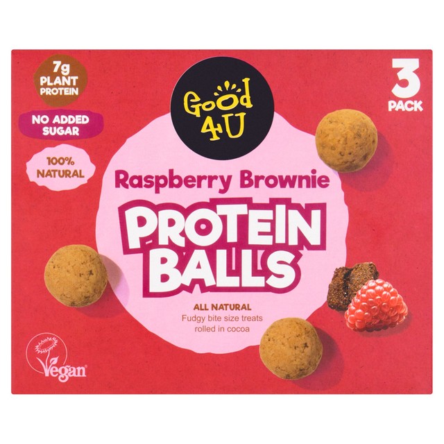 Good4U protein balls raspberry brownie 3 x 40g, UK version