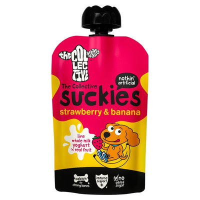 The Collective Suckies No Added Sugar Strawberry & Banana Kids' Yoghurt 90g