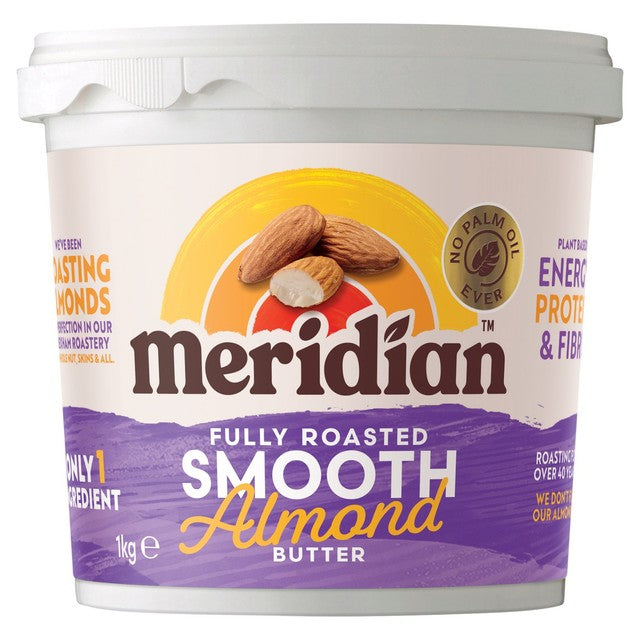 Meridian smooth almond butter 100% 1kg, imported from the UK