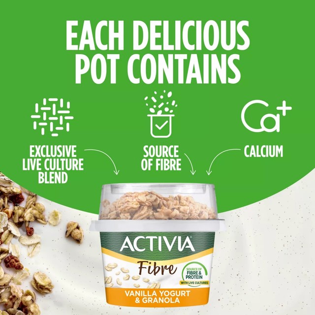 Activia vanilla and granola yoghurt breakfast pot 165g - British product