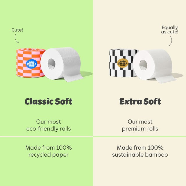 Who Gives a Crap recycled toilet paper Classic Soft mega rolls 6 pack (British brand)
