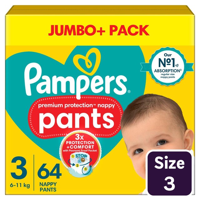 Pampers Nappy Pants Premium Protection 3, imported from the UK