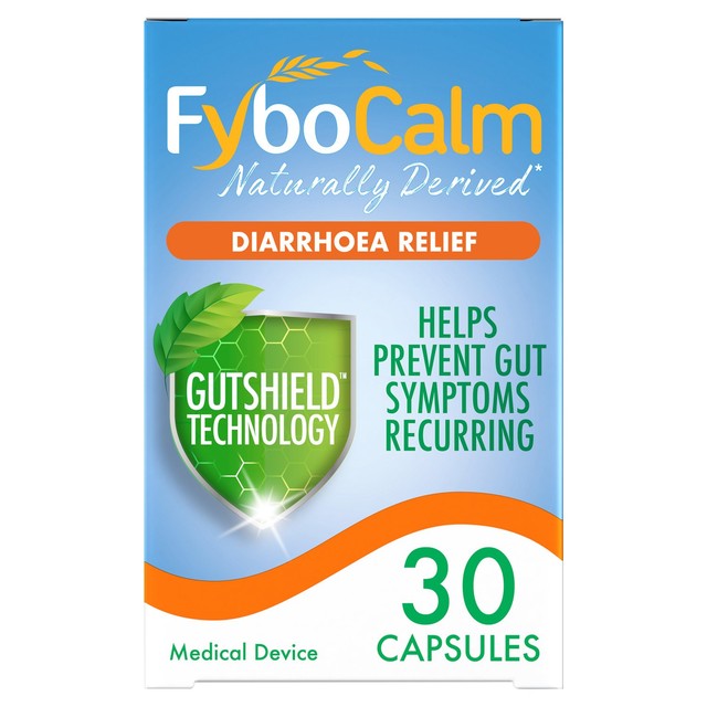 Fybocalm Diarrhoea Relief Naturally Derived Capsules 30 capsules - British product
