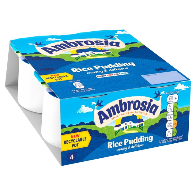 Ambrosia Rice Pudding Snack Pots 120g 4 Pack - British product