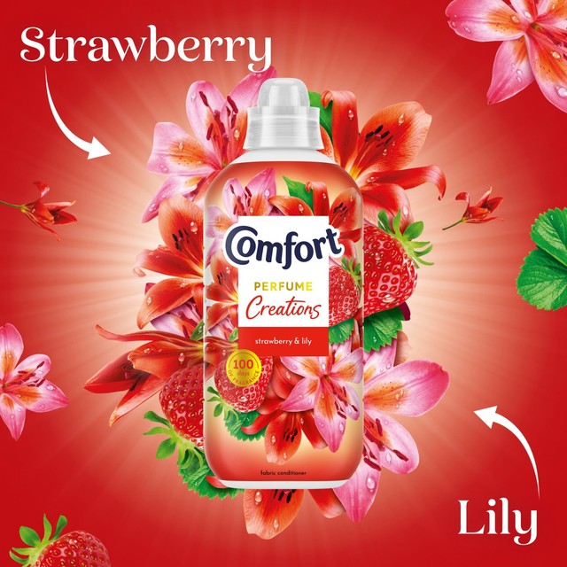 Comfort fabric conditioner strawberry and lily 30 washes - British product