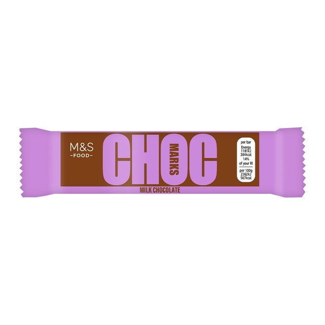 M&S Choc Marks milk chocolate bar 50g, imported from the UK
