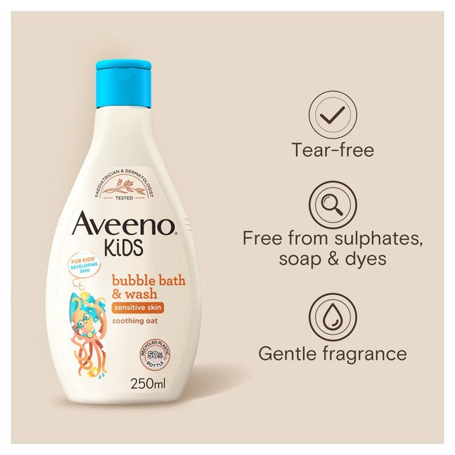 Aveeno Kids Bubble Bath for Sensitive Skin 250ml - British product