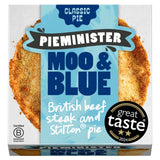 Pieminister Moo & Blue beef and stilton pie 255g, imported from the UK