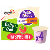 Petits Filous dairy-free raspberry yoghurt pots 4 x 95g, imported from the UK