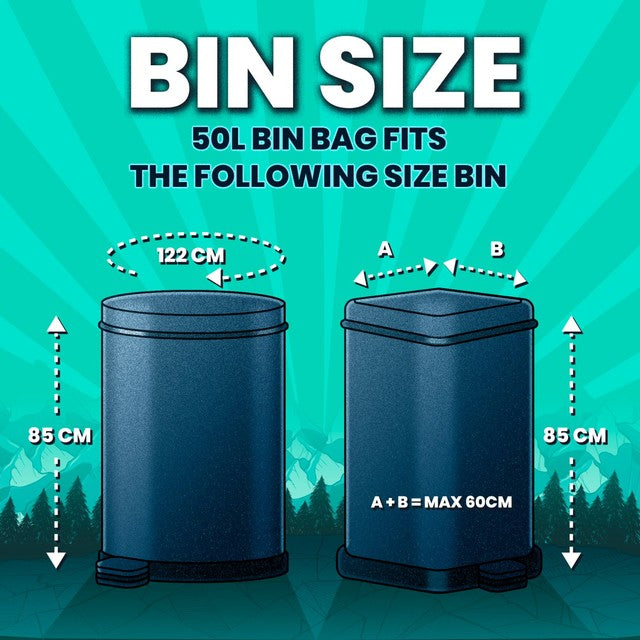 Beast drawstring swing bin bags 50L - British product