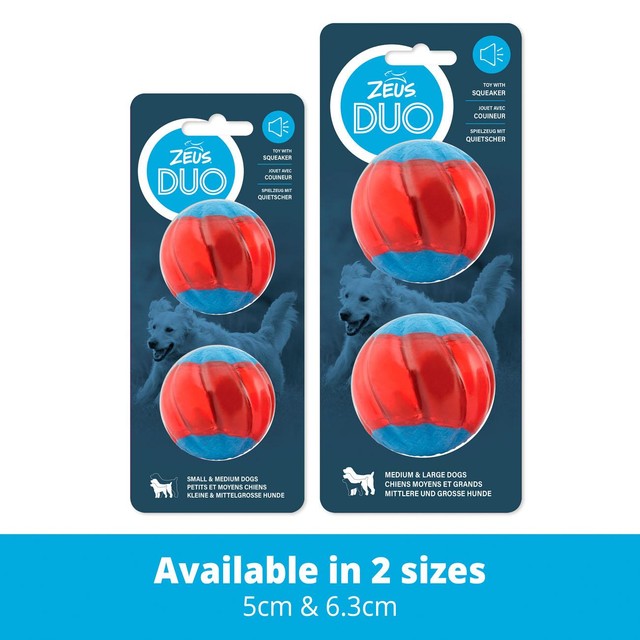 Zeus Duo Ball with squeaker 5cm (British brand)