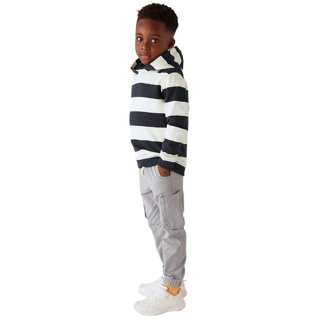M&S boys pure cotton striped hoodie 5-6 years, imported from the UK