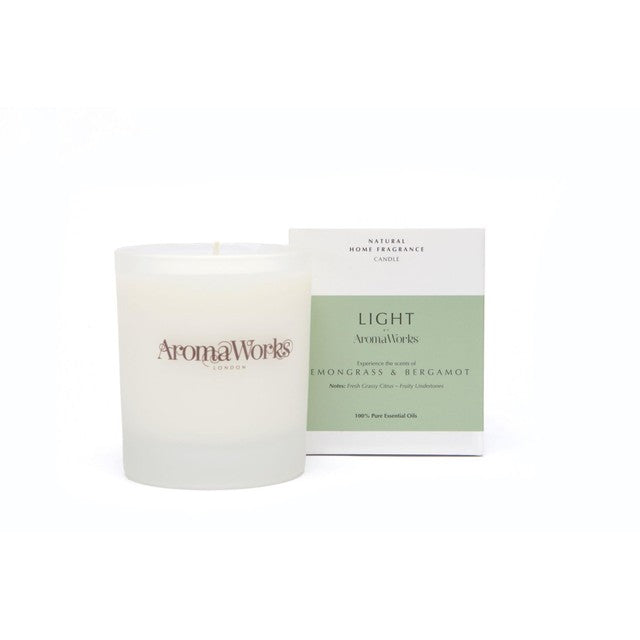Wax Lyrical AromaWorks Lemongrass & Bergamot soy wax candle 30cl (220g) - British product