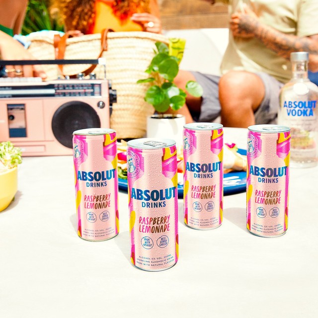 Absolut Raspberry Lemonade vodka cocktail 250ml - British product