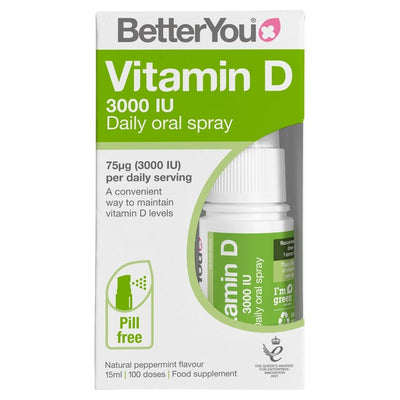 BetterYou D3000 Vitamin D Oral Spray Peppermint 15ml