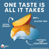 Oykos Peach Luxury Greek Style Yoghurt 4x110g, imported from the UK