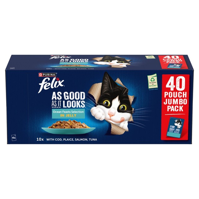Felix wet cat food Ocean Feasts 40 x 85g - British product