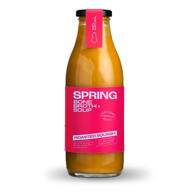 Spring roasted squash & spicy chicken bone broth 490g (British brand)