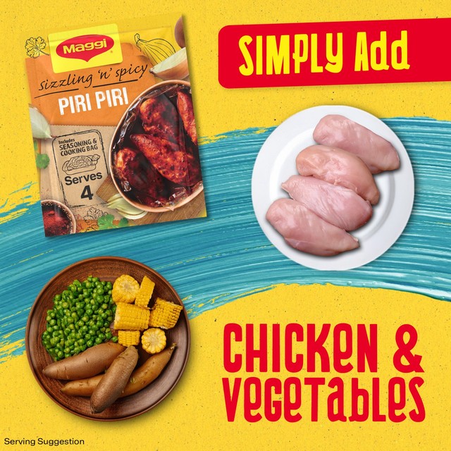 Maggi Smoky Piri Piri recipe mix 27g, imported from the UK