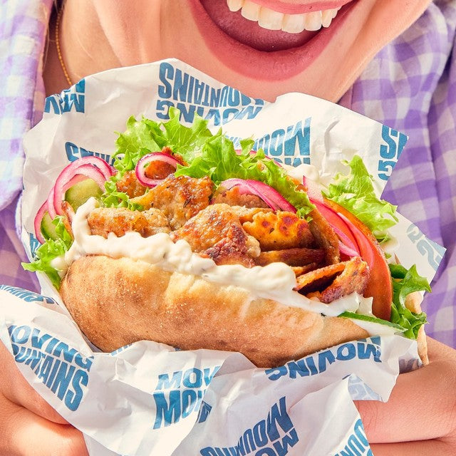 Moving Mountains plant-based doner kebab pieces 160g, imported from the UK