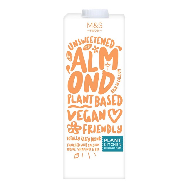 M&S unsweetened almond drink 1L, imported from the UK